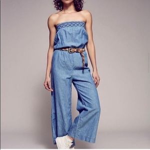 Free People Chambray Jumpsuit